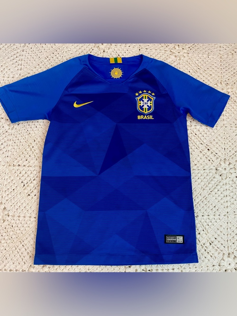 Nike Brazil 2018 CBF Blue Away Jersey Boys S
